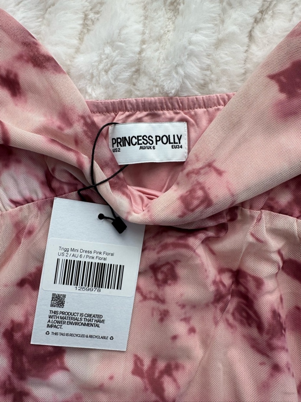 NWT Princess Polly Trigg Mini Dress - Pink Floral Size 2 - Picture 6 of 9